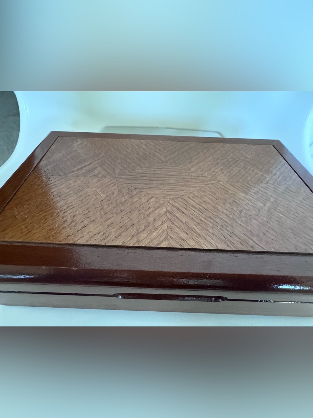 Vintage Wood Jewelry Box Keepsake Trinket Box Valet Organizer Rustic Luxe Decor - Picture 5 of 15
